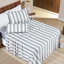 Jogo Cama Lençol Estilo Casal 100% Algodão 4 Peças - Cinza - 100% Algodão