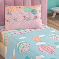 Jogo Cama Lençol Fantasy Solteiro Microfibra 3Pçs Balão