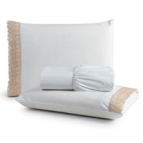 Jogo Cama Lençol Haia Casal Padrão Percal 200 Fios Algodão Guipir Bordado Inglês 3 Peças - Branco Jogo Cama Lençol Haia Casal Padrão Percal 200 Fios Algodão Guipir Bordado Inglês 3 Peças - Branco