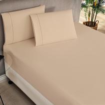 Jogo Cama Lençol Home Basic Queen 180 Fios Com 3Pçs Cáqui Jogo Cama Lençol Home Basic Queen 180 Fios Com 3Pçs Cáqui