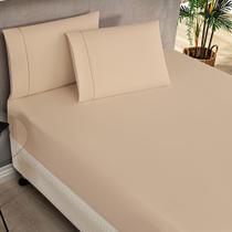 Jogo Cama Lençol Home Basic Solteiro 180 Fios c/ Ponto Palito 2 Peças - Bege Jogo Cama Lençol Home Basic Solteiro 180 Fios c/ Ponto Palito 2 Peças - Bege