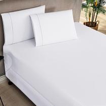 Jogo Cama Lençol Home Basic Solteiro 180 Fios C/ Ponto Palito 2 Peças - Branco
