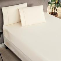 Jogo Cama Lençol Home Basic Solteiro 180 Fios Com 2Pçs Palha