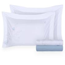 Jogo Cama Lençol King 300 Fios Naturalle Lotus Azul