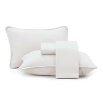 Jogo Cama Lençol King Malha Bbc Textil Branco