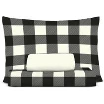 Jogo Cama Lençol King Malha Soft Xeque Mate Preto