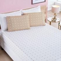Jogo Cama Lençol Meggy Poá Casal Padrão Bolinhas Micropercal 200 Fios 3 Peças - Cáqui Jogo Cama Lençol Meggy Poá Casal Padrão Bolinhas Micropercal 200 Fios 3 Peças - Cáqui