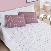 Jogo Cama Lençol Meggy Poá Casal Padrão Bolinhas Micropercal 200 Fios 3 Peças - Rosê Jogo Cama Lençol Meggy Poá Casal Padrão Bolinhas Micropercal 200 Fios 3 Peças - Rosê