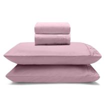 Jogo Cama Lençol Queen Buettner Renda Naira Rosa
