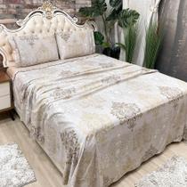 Jogo Cama Lençol Queen Colonial Percal 300 Fios 4 Peças