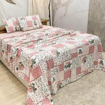 Jogo Cama Lençol Queen Colonial Percal 300 Fios 4 Peças Rosa