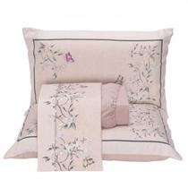 Jogo Cama Lençol Santorini Queen Estampa Florida Percal 300