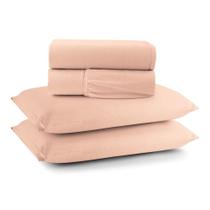 Jogo Cama Lençol Sereno Casal Em Malha Algodão 4 Peças