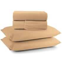 Jogo Cama Lençol Sereno Casal Em Malha Algodão 4 Peças