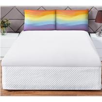 Jogo Cama Lençol Shine Casal 3Pçs Tie Dye Branco