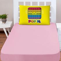 Jogo Cama Lençol Shine Solteiro 2Pçs Pop It Rosa Amarelo