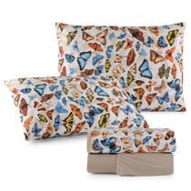 Jogo Cama Lençol Sonho Bom Casal Em Malha 4 Peças Avelã 100%