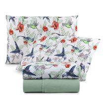 Jogo Cama Lençol Sonho Bom Casal Em Malha 4 Peças Verde 100%