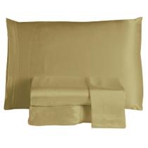 Jogo Cama Lençol Splendore King Cetim Charmousse Alto Brilho 4 Peças - Dourado Jogo Cama Lençol Splendore King Cetim Charmousse Alto Brilho 4 Peças - Dourado