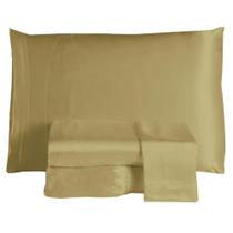 Jogo Cama Lençol Splendore Queen Cetim Charmousse Alto Brilho 4 Peças - Dourado Jogo Cama Lençol Splendore Queen Cetim Charmousse Alto Brilho 4 Peças - Dourado