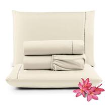 Jogo Cama Lençol Unique King 400 Fios Ponto Palito 4 Peças - Palha Jogo Cama Lençol Unique King 400 Fios Ponto Palito 4 Peças - Palha