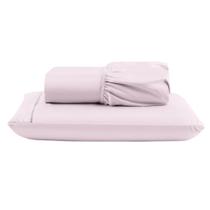 Jogo Cama Lençol Unique Solteiro Micro Percal 400 Fios Ponto Palito 2 Peças - Rosa