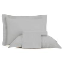 Jogo Cama Liso Queen Altenburg 300Fios Acetinado 100%Algodão Cor:Cinza Greef