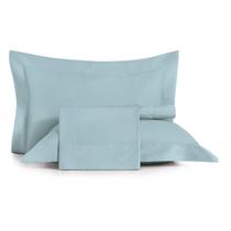 Jogo Cama Liso Queen Altenburg Algodão 200 Fios 4 Peças Cor:Azul Etiene