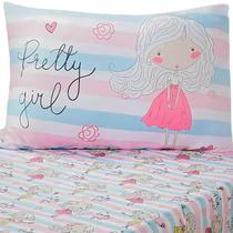 Jogo Cama Menina PRETTY GIRL 2 Peças Microfibra 88x188x30cm Jogo Cama Menina PRETTY GIRL 2 Peças Microfibra 88x188x30cm