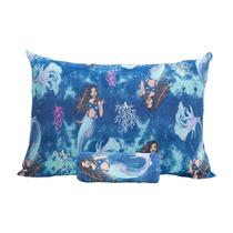 Jogo Cama Menina Princesa Ariel 2 Pçs Algodão Com Elástico