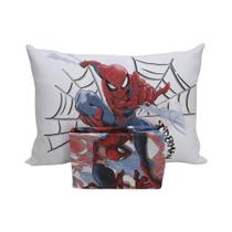 Jogo Cama Menino Homem Aranha Solteiro Com Elástico Conjunto Marvel 2 Peças