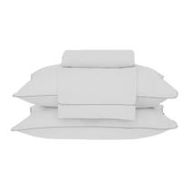 Jogo Cama Queen 180 Fios Algodão Percalle Branco Jogo Cama Queen 180 Fios Algodão Percalle Branco