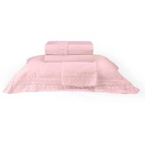Jogo Cama Queen 300 Fios Buettner Renda Renascença Rosa