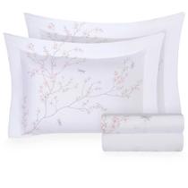 Jogo Cama Queen 300 Fios Naturalle Flor de Cerejeira Rosa