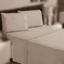 Jogo Cama Queen 3P Lençol Sem Elástico + Fronha 100% Algodão