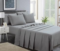 Jogo cama Queen bordado inglês extra macio pele de pêssego Jogo cama Queen bordado inglês extra macio pele de pêssego