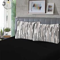 Jogo Cama Queen Lençol com Elástico em Toda Borda Fronha Malha 100% Algodão 3 Peças - SBX