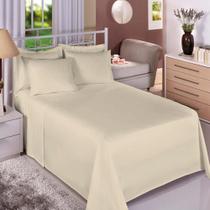 Jogo Cama Queen Size Algodão 130 Fios Liso Conforto Macio