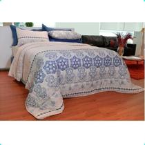 Jogo Cama Queen Size Estampa Luna Realce Premiun 140 Fios