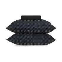 Jogo cama simples 3pçs toque acetinado - queen - slim preto - bom sono