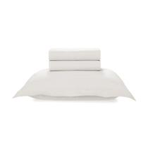 Jogo Cama Solteiro 3 Pcs Algodão 200 Fios Tom Branco Karsten