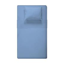 Jogo Cama Solteiro 3pc Algodão 130 Fios Azul Anil Estamparia