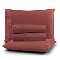 Jogo Cama Solteiro Cherry Bordado Inglês 3pç 100% Poliéster - Canel Jogo Cama Solteiro Cherry Bordado Inglês 3pç 100% Poliéster - Canel