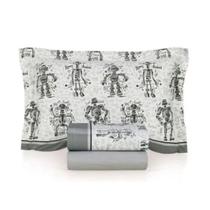 Jogo Cama Solteiro Robôs Karsten 100% Algodão Jogo Cama Solteiro Robôs Karsten 100% Algodão