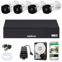 Jogo Camera Monitoramento Via App 4 Cameras Segurança Intelbras Dvr Hd 720P Jogo Camera Monitoramento Via App 4 Cameras Segurança Intelbras Dvr Hd 720P