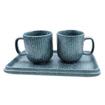 Jogo Canecas E Travessas Em Cerâmica Tuut Verde 4 Peças