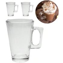 Jogo Canecas Xícaras Em Vidro 250ml Kit Canecas Para Chá Café Capuccino