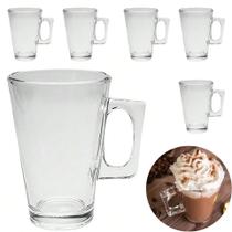 Jogo Canecas Xícaras Em Vidro 250ml Kit Canecas Para Chá Café Capuccino