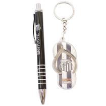 Jogo caneta de metal com chaveiro em forma de chinelo do santos Jogo caneta de metal com chaveiro em forma de chinelo do santos