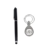 Jogo Caneta De Metal Touchscreen Com Chaveiro - Botafogo